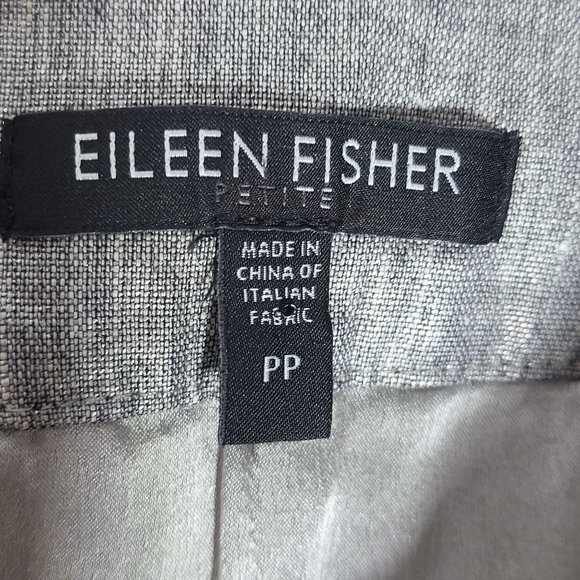 Eileen Fisher Womens Silver Glimmer Linen Stretch Faux Wrap Skirt Size PP (2/4P) - Picture 4 of 10